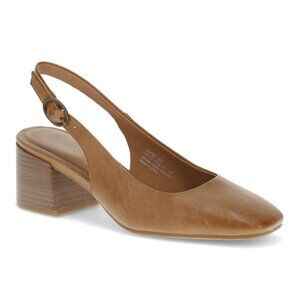 69$ Baretraps Ester Block Heel Slingback Pumps Size 10 US Almond Brown